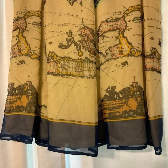 Vintage Map Print Skirt - Picture 4 of 9
